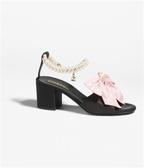 chanel sandals 2023 black|Sandals Silk & Imitation Pearls Black & Light Pink .